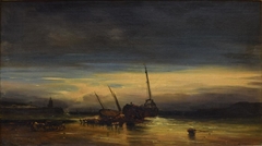 Evening on the French Coast near Dieppe by Jules Dupré