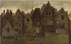 Facades on the Handschoenmarkt, Antwerp by Hendrik Frans Schaefels