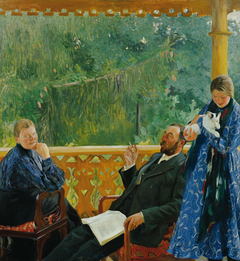 Familienbild (Porträt der Familie Polenow) by Boris Kustodiev