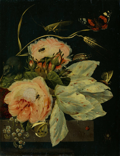 Flower piece with butterflies by Ottmar Elliger