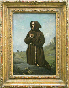 Franciscan monk kneeling by Jean-Baptiste-Camille Corot