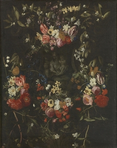 Garland of Flowers with the Virgin, the Christ Child and Saint John by Erasmus Quellinus II