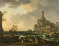 Genoa Lighthouse and the Temple of Minerva Medica by Joseph Vernet