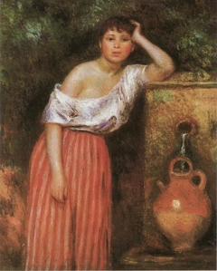 Girl beside a Fountain by Auguste Renoir