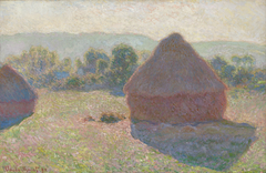 Haystacks, midday by Claude Monet