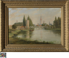 Het Minnewater met zicht op Brugge by Jozef Dinnewet