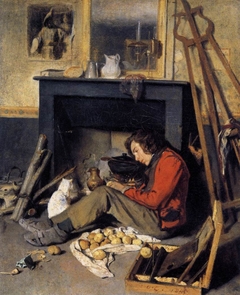 Intérieur d'atelier by Octave Tassaert