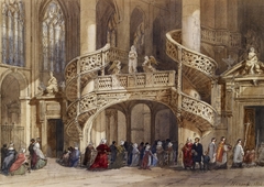 Interior of St. Etienne du Mont by Émile-Antoine-François Herson