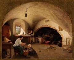 James Cassie - The Kitchen of Barra Castle, Aberdeenshire - ABDAG011565 by James Cassie