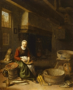 Kitchen Scene by Pieter Cornelisz van Slingelandt