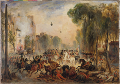 L'attentat de Fieschi, boulevard du Temple, 28 juillet 1835 by François Gabriel Guillaume Lépaulle