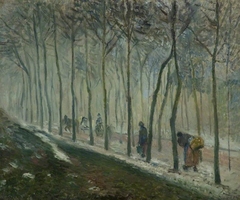 La route, effet de neige by Camille Pissarro