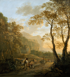 Landscape with Resting Travellers and Ox-cart by Jan Both