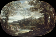 Landschaft mit Flussszene by Annibale Carracci