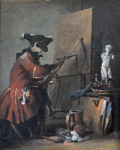 Le singe peintre by Jean-Baptiste-Siméon Chardin