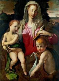 Madonna and Child with St. John the Baptist. by Cristofano Allori