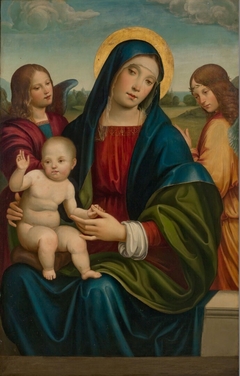 Madonna and Child with Two Angels by Francesco Francia