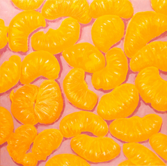 'Mandarin segments' (2006), oil on canvas,  100 x 100 cm by john albert walker