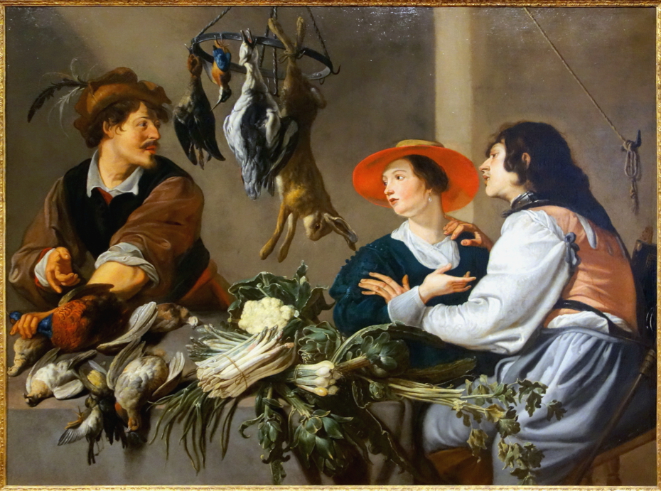 Marchands de gibiers et de légumes by Theodoor Rombouts | USEUM