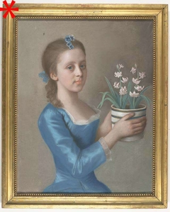 Meisje met een bloempot met hyacinten (mogelijk een portret van Lady Caroline Russell, de latere hertogin van Marlborough) by Jean-Etienne Liotard