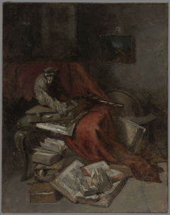 Monkeying with Literature by William Merritt Chase