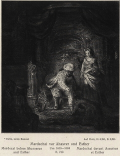 Mordecai before Ahasuerus and Esther by Anonymous