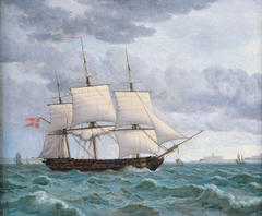 Naval Frigate Under Sail by Christoffer Wilhelm Eckersberg