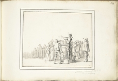 Omroeper op een marktplein by Moses ter Borch