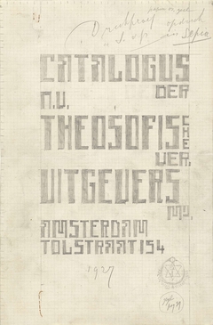 Ontwerp voor de omslag van de folder Catalogus der n.v. Theosofische Ver. Uitgevers Mij. Amsterdam by Mathieu Lauweriks