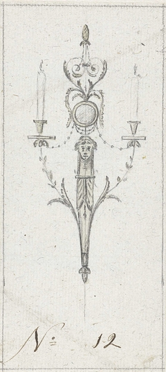 Ontwerp voor een kandelaar (No. 12) by Abraham Meertens