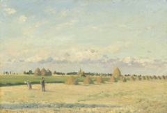 Open Fields with Haystacks near Pontoise by Camille Pissarro