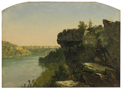 Overlooking the River From the Cliffs by John Frederick Kensett