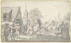 Paardenmarkt by Esaias van de Velde