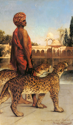 Palace Guard with Two Leopards by Jean-Joseph Benjamin-Constant