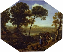 Pastoral landscape with Lake Albano and Castel Gandolfo by Claude Lorrain