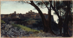 Paysage d'Italie. Village au crépuscule by Jean-Jacques Henner