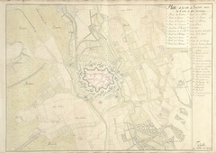 Plattegrond van Geldern, ca. 1701-1715 by Samuel Du Ry de Champdoré