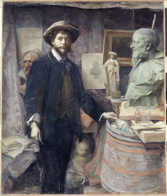 Portrait de Jean Carriès dans son atelier by Louise Catherine Breslau