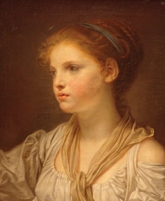 Portrait de jeune fille au ruban bleu (Jean-Baptiste Greuze) by Jean-Baptiste Greuze