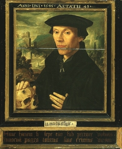 Portrait of a man with a skull by Anonymous