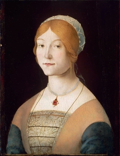 Portrait of a Woman with a Pearl Necklace by Lorenzo Costa