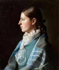 Portrait of the artist's fiancée, Anna Brøndum. by Michael Peter Ancher