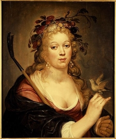 Portret van onbekende vrouw in herderinnenkledij by Jacob Lois