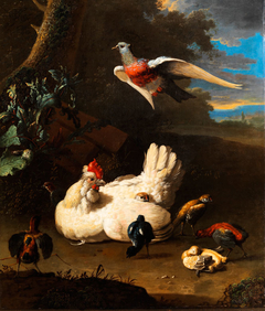 Poultry under a Tree by Melchior d'Hondecoeter