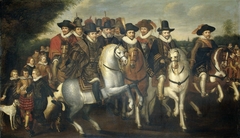 Prince Maurice Accompanied by his two Brothers, Frederick V, Elector Palatine, and Counts of Nassau on Horseback by Unknown Artist