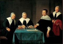 Regentesses of the Leproos-, Pest, and Dolhuis in Haarlem by Jan de Bray