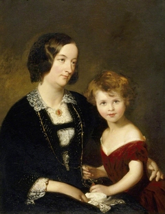 Rhoda Susan Willis, Lady Elton (1809-1873) and her Daughter Mary Agnes Elton, later Lady Elton (1844-1926) by Albert Ludovici