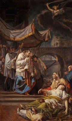 Saint Charles Borromeo Bringing the Assistance of Religion to the Plague Victims of Milan by Anicet Charles Gabriel Lemonnier