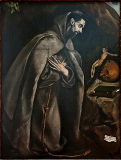 Saint Francis in Prayer before a Crucifix by El Greco