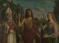 Saint Zeno, Saint John the Baptist and a Female Martyr by Bartolomeo Montagna